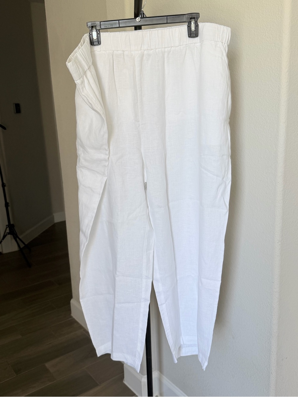 Quince  100% European Linen Cropped Pants/ White/ 3X